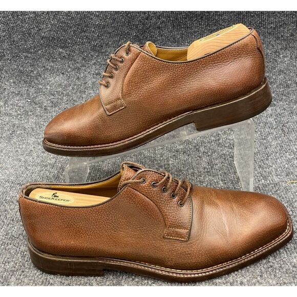 Barrett Italy Brown Deerskin Cervo Leather Derby Dress Shoes US 9.5 / UK 8.5